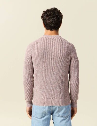 Pull manches longues vieux rose homme