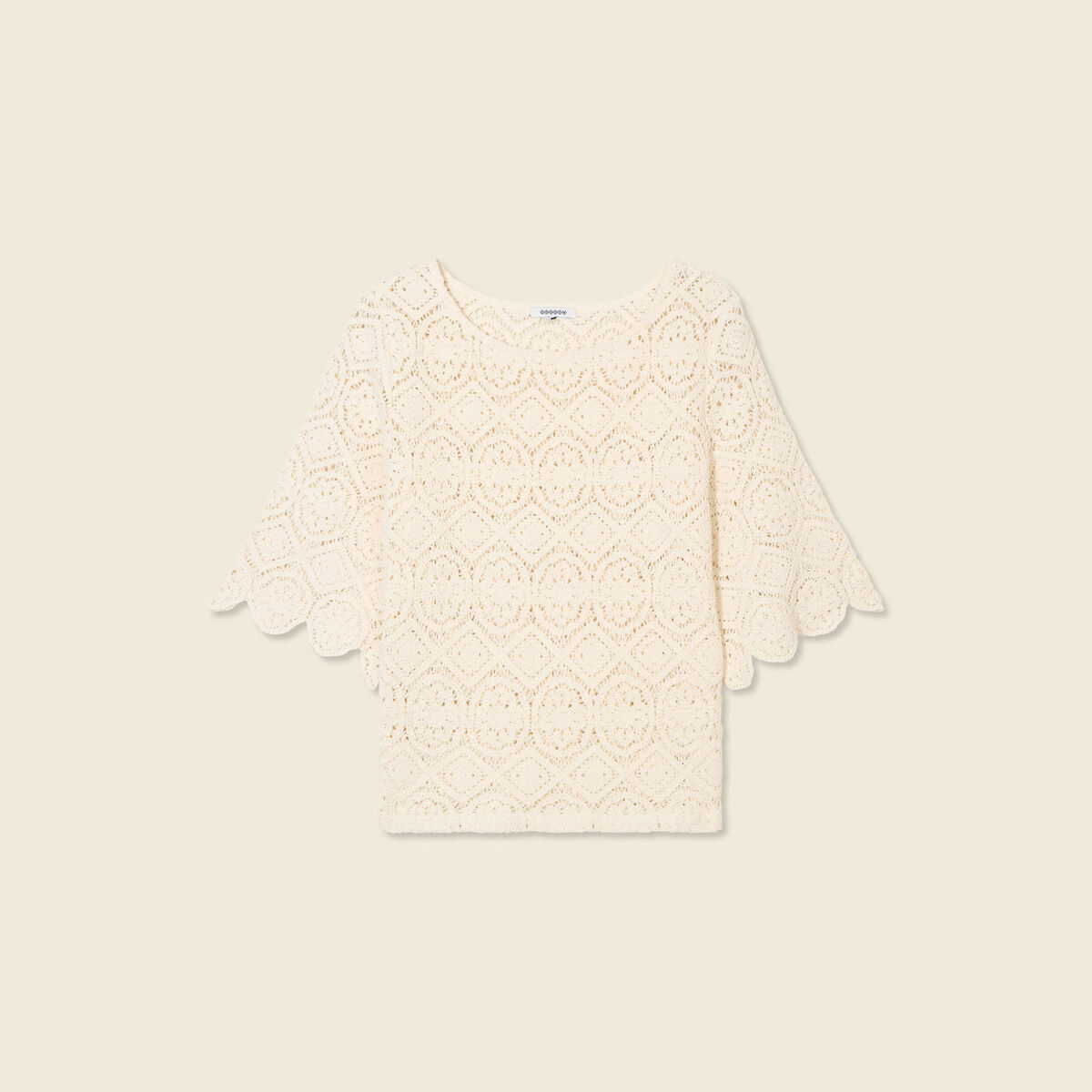 T-shirt manches courtes ecru femme