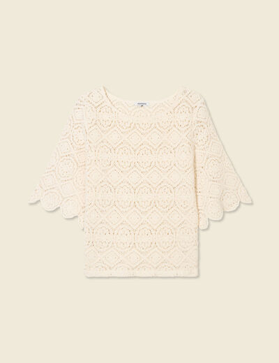 T-shirt manches courtes ecru femme