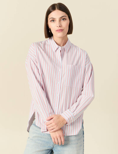 Chemise oversize en coton bleu ciel femme
