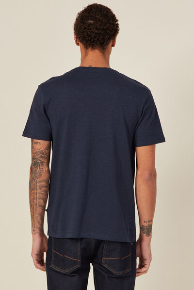 T-shirt Instinct col rond bleu marine homme