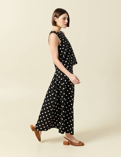 Jupe longue &eacute;vas&eacute;e noir femme