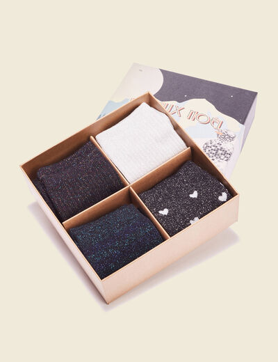 Lot 4 paires chaussettes noir femme