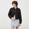 Veste courte boutonn&eacute;e noir femme