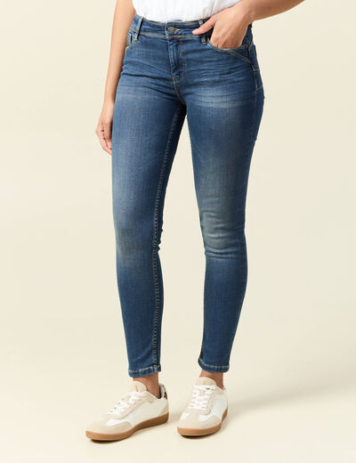 Jeans skinny push up 7/8ème denim stone femme