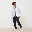 Chemise col classique manches longues gris fonc&eacute; homme