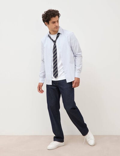 Chemise col classique manches longues gris fonc&eacute; homme