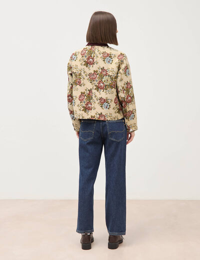 Veste manches longues doubl&eacute;e beige femme