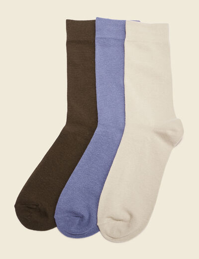 Lot 3 paires de chaussettes homme unies marron homme