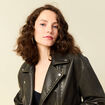 Blouson simili cuir marron femme