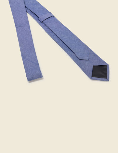 Cravate en coton bleu gris homme
