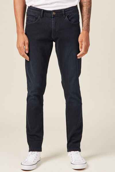 Jeans slim éco-responsable denim blue black homme