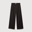 Pantalon large taille standard marron fonc&eacute; femme
