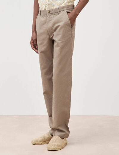 Pantalon chino taupe homme