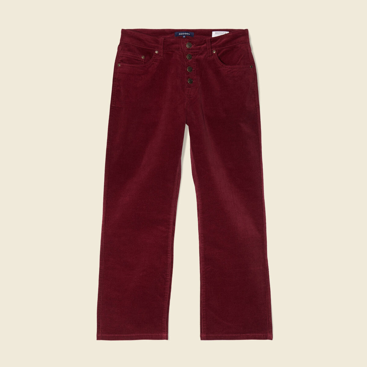 Pantalon bootcut velours prune femme