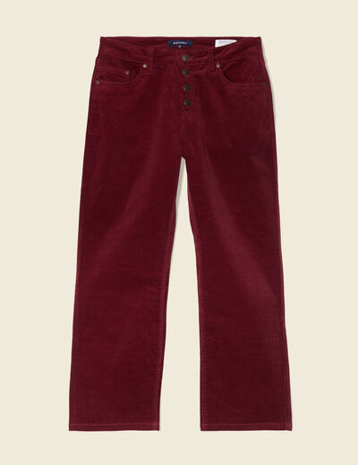 Pantalon bootcut velours prune femme