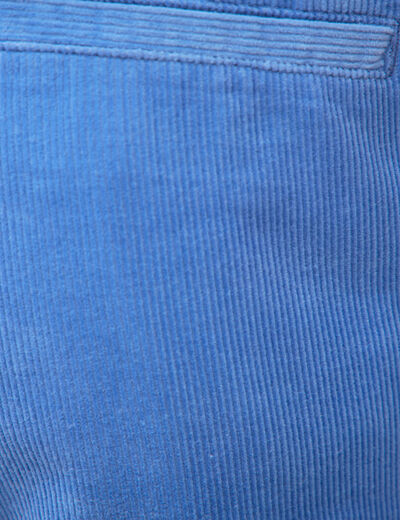 Bermuda en velours bleu violet homme
