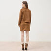 Blouson manches longues col classique marron femme
