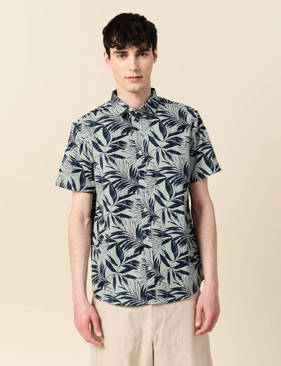 Chemise manches courtes vert homme
