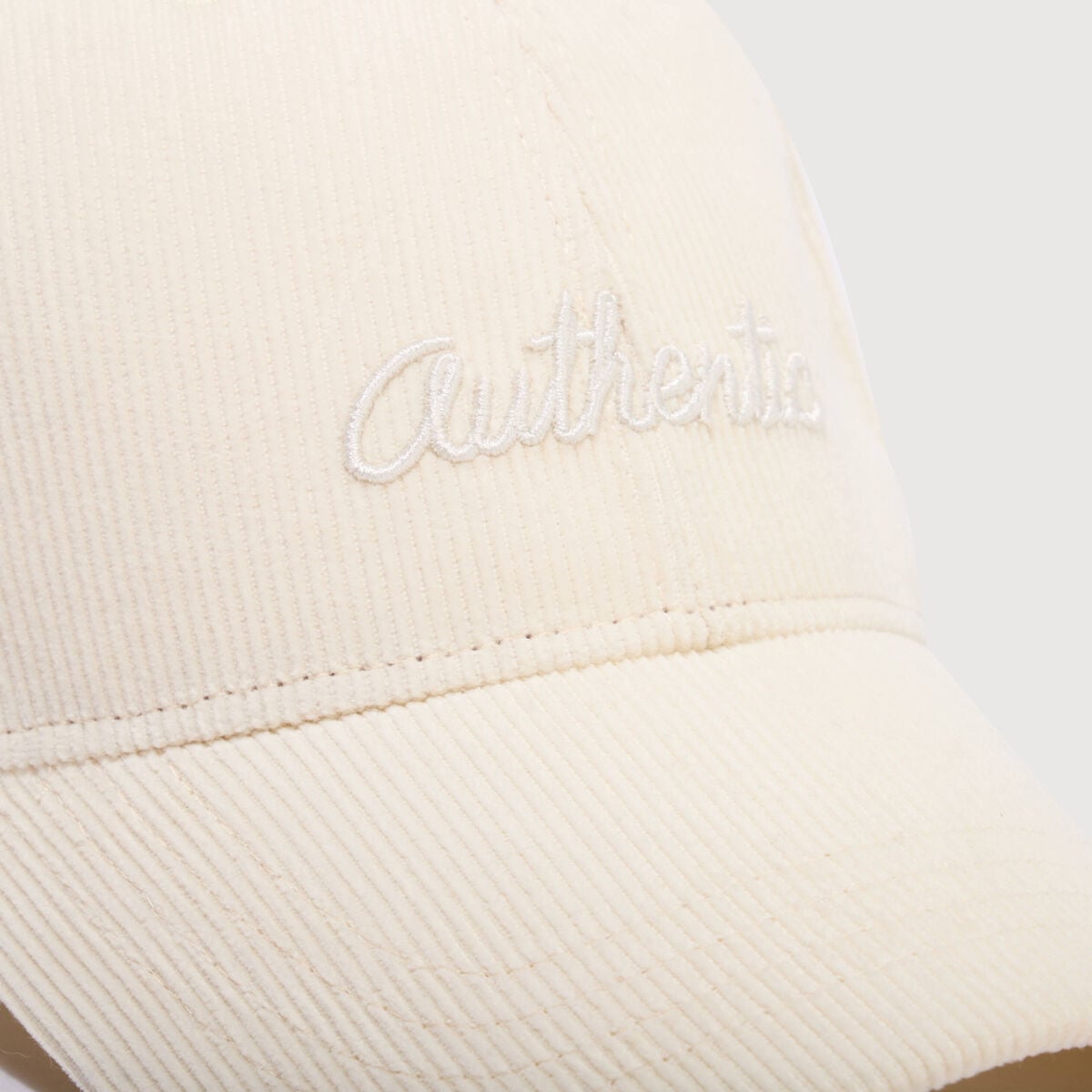 Casquette en velours de coton ecru homme