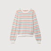 Pull ajour&eacute; col rond manches longues multicolore femme
