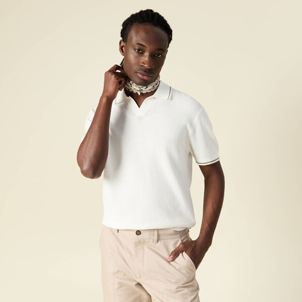 Polo manches courtes ecru homme