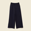 Pantalon large élastiqué bleu foncé femme