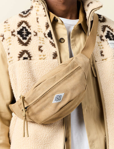 Sac banane beige homme