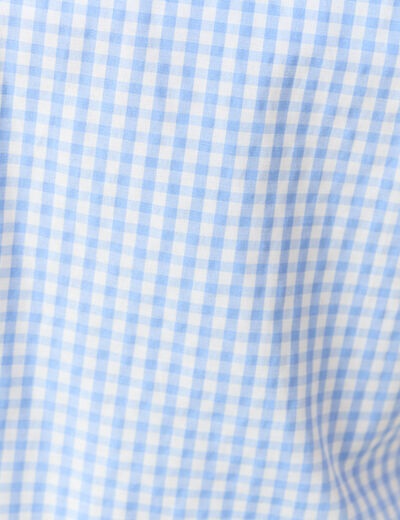 Débardeur droit court col carré bleu gris femme