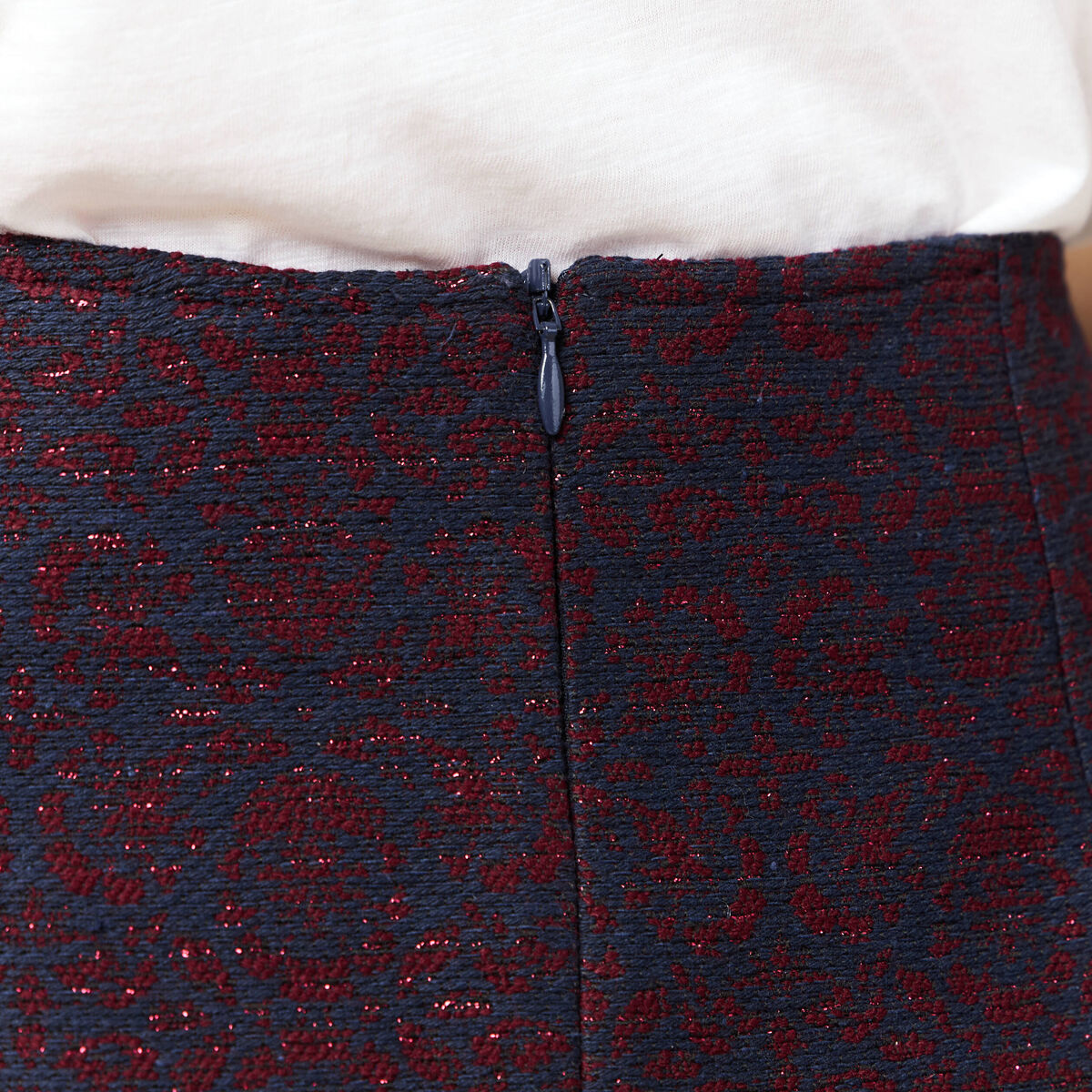 Jupe droite bleu marine femme