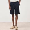 Bermuda droit &eacute;lastiqu&eacute; bleu marine homme