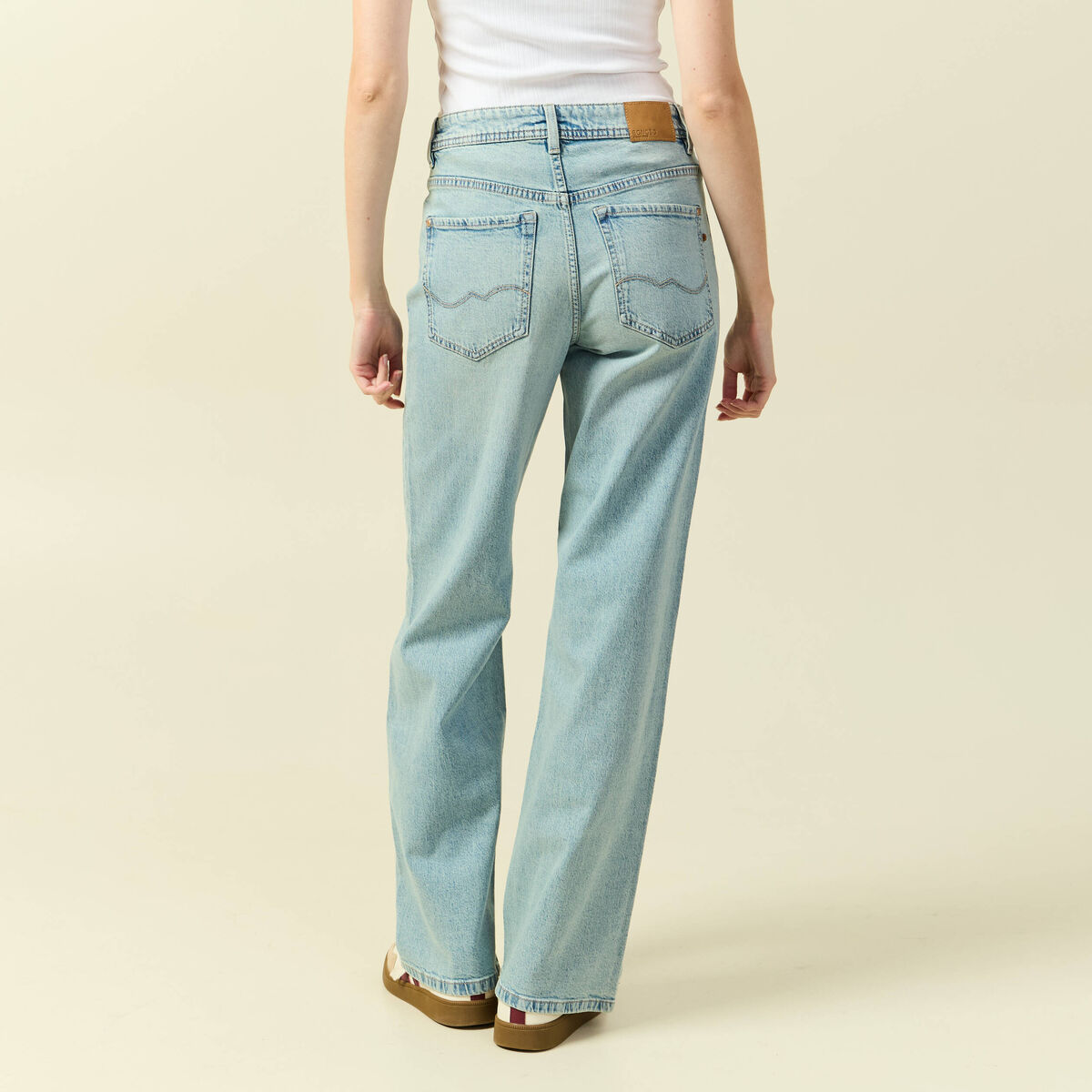 Jeans large taille standard bleu femme