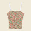 Bustier cropped à bretelles blanc femme