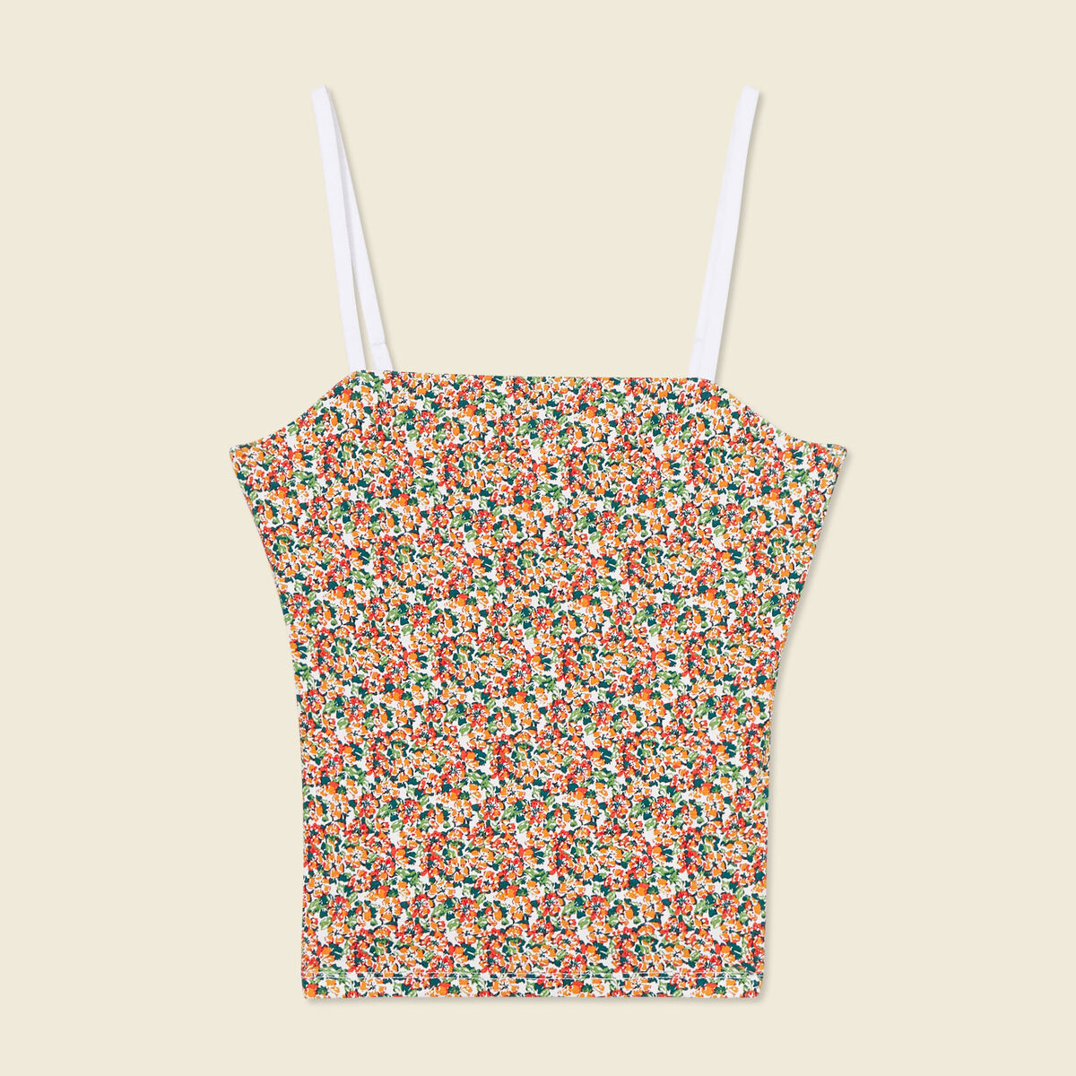 Bustier cropped à bretelles blanc femme