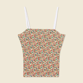 Bustier cropped à bretelles blanc femme