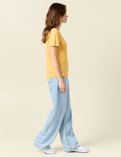 T-shirt éco-responsable jaune femme