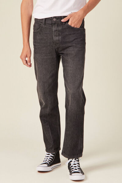 Jeans relaxed 5 poches denim snow noir homme
