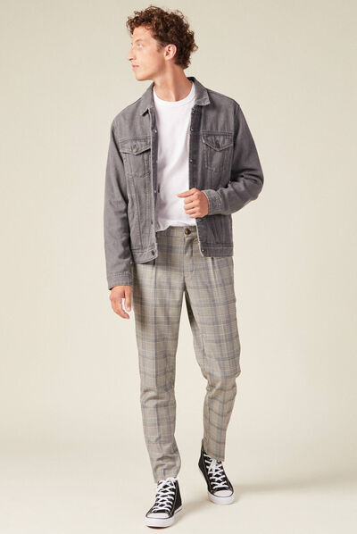 Pantalon chino 7/8ème ecru homme