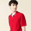 Polo cintré manches courtes rouge foncé homme