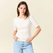 T-shirt manches courtes ecru femme