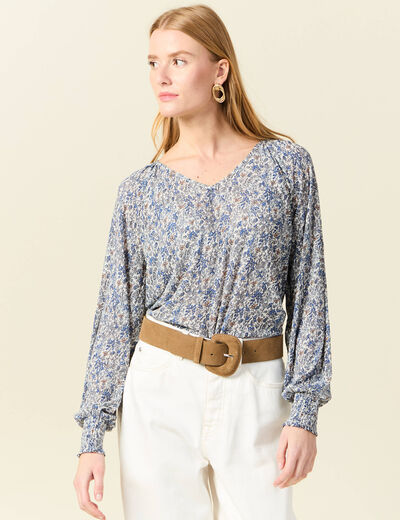 T-shirt manches longues bleu clair femme