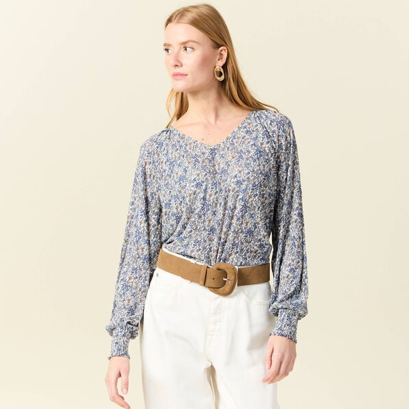 t shirt manches longues bleu clair femme T-shirt manches longues bleu clair femme