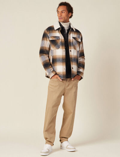 Veste surchemise ample ecru homme