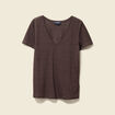 T-shirt en lin marron femme