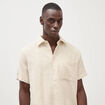 Chemise manches courtes col am&eacute;ricain sable homme
