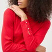 T-shirt cintr&eacute; manches longues rouge femme