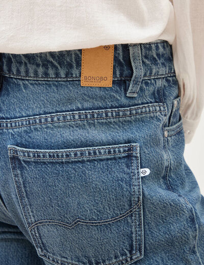 Jeans straight taille standard bleu gris femme