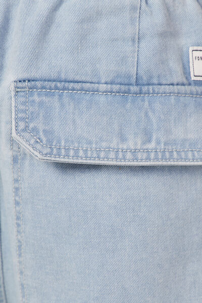 Jeans battle taille élastiquée denim bleach homme