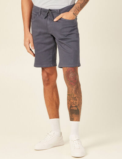Bermuda éco-responsable bleu gris homme