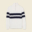Pull col camionneur zippé ecru homme